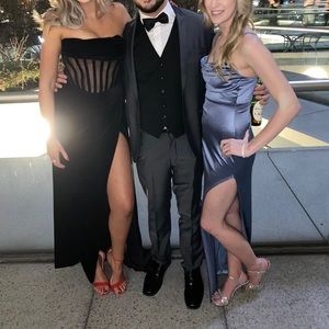 Miss circle black velvet gown